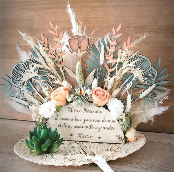 Bouquet Éternel en Bois & Fleurs Séchées