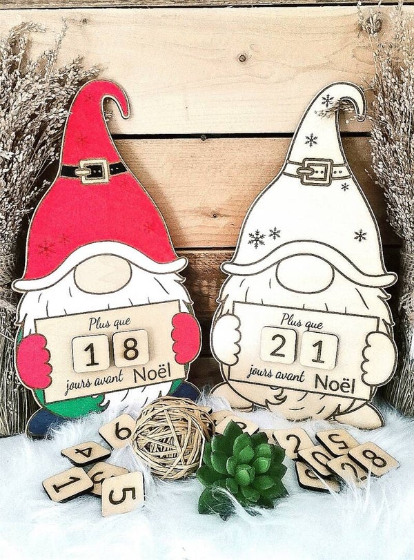 gnome Compteurs “Jours avant Noël” – Duo magique