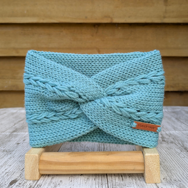 Duck Egg Blue Knitted Headband Ear warmer