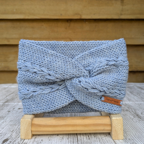 Sky Blue Knitted Headband Ear warmer