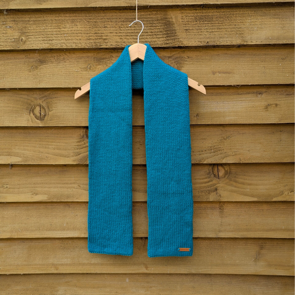 Turquoise Knitted Scarf
