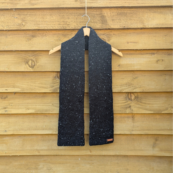 Black Tweed Knitted Scarf