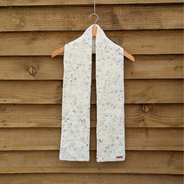 Cream Tweed Knitted Scarf