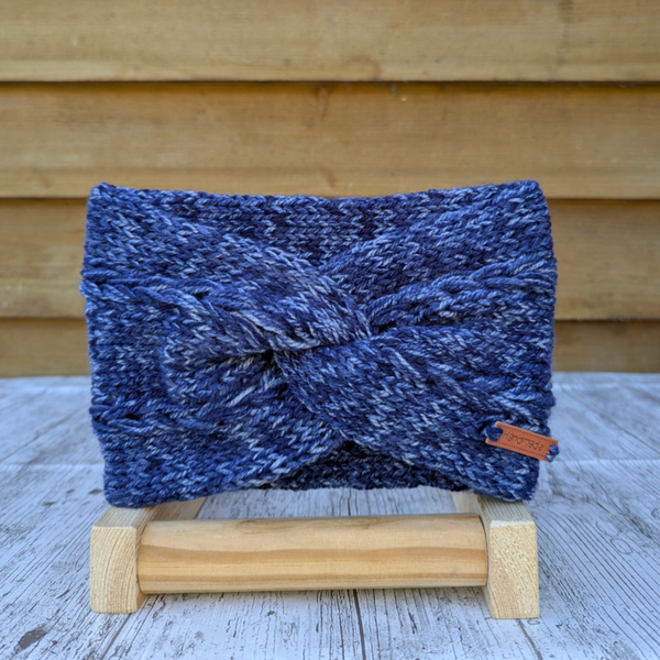 Denim Blue Knitted Headband Ear warmer