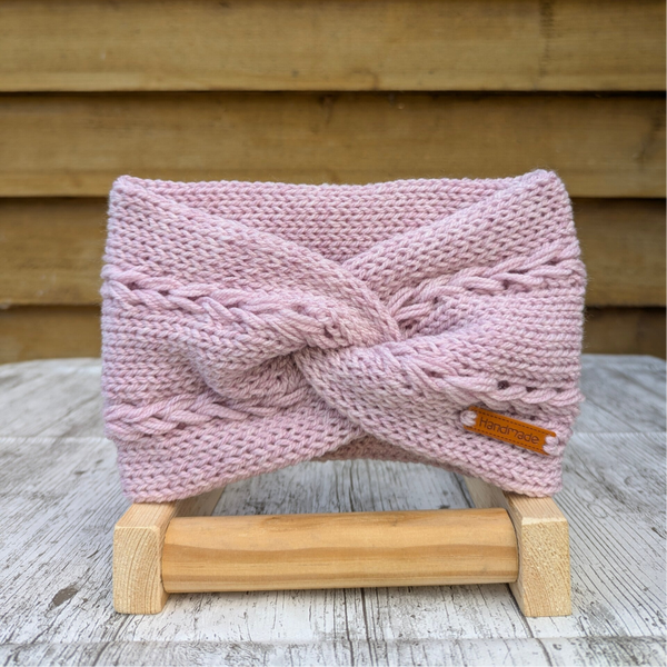 Baby Pink Knitted Headband Ear warmer
