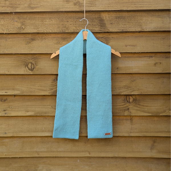 Duck Egg Blue Knitted Scarf