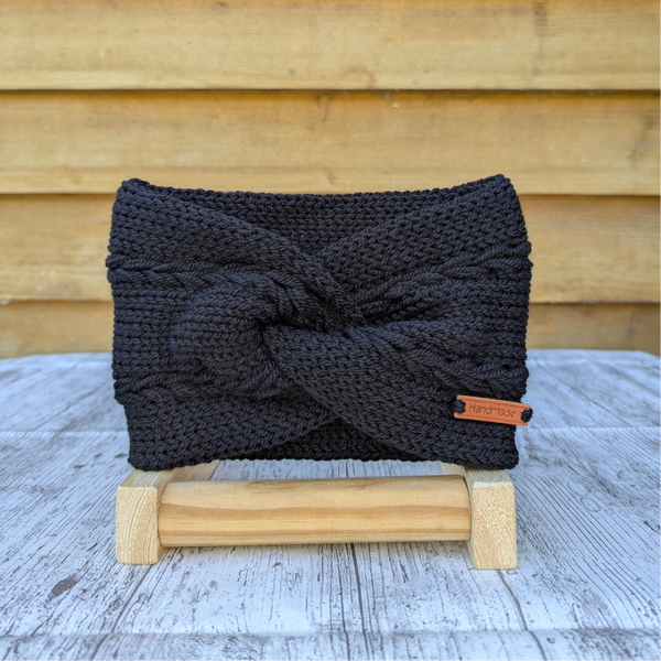 Black Knitted Headband Ear warmer