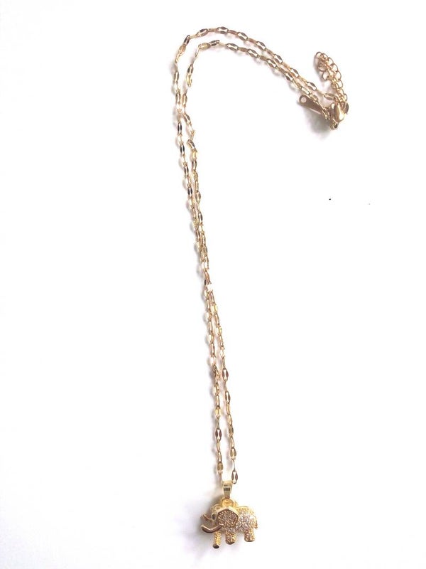 Modeschmuck Titan-Halskette mit kleinem Elefant-Anhänger.