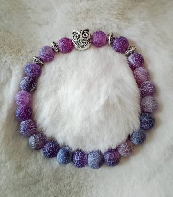 Achat-Armband mit Eule