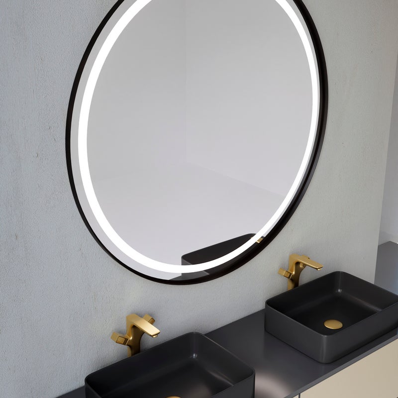 GARBI METAL FRAME SANDBLASHED FRONTAL LIGHT BLACK EN GOLD BRUSHED DIAMETER 60 EN 80