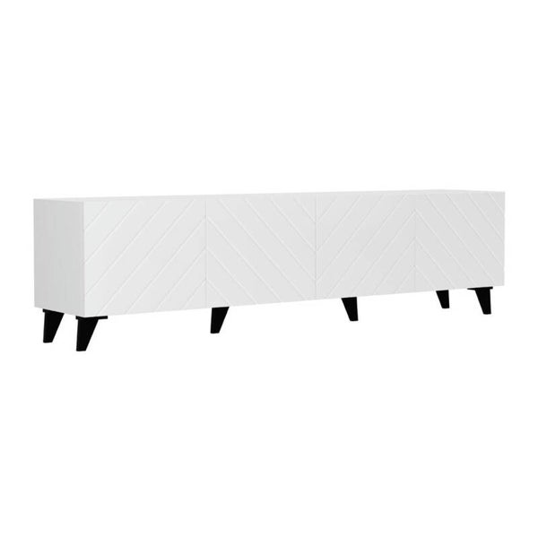 MUEBLE DE TV CON 4 PUERTAS 200CMS BLANCO BRILLO