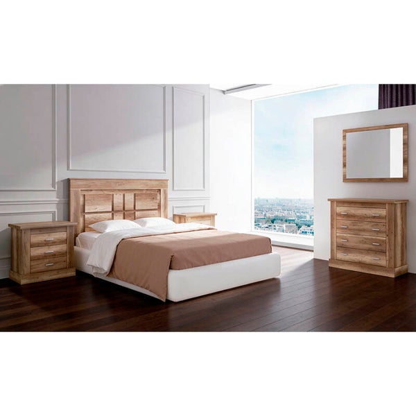 CABECERO 160+2 MESAS DE NOCHE+1 CÓMODA+1 ESPEJO