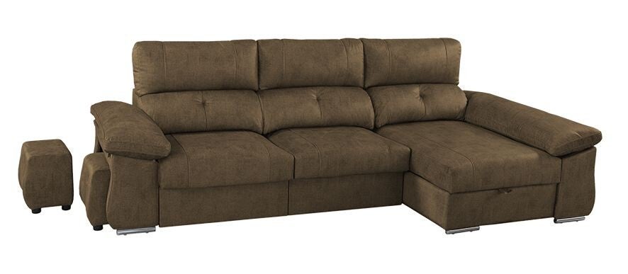 SOFÁ CHAISE LONGUE DERECHA ASIENTOS DESLIZANTES CON RUEDAS AL SUELO 300CM VARIOS COLORES