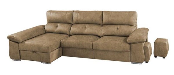SOFÁ CHAISE LONGUE IZQUIERDA ASIENTOS DESLIZANTES CON RUEDAS AL SUELO 300CM VARIOS COLORES