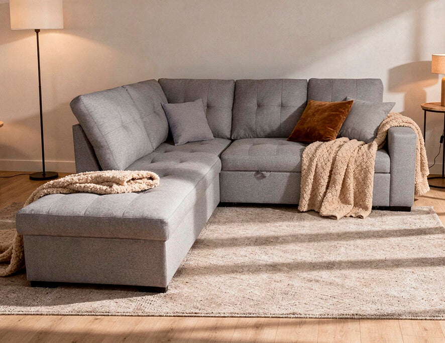 SOFÁ CAMA RINCONERA IZQUIERDO 230CMS GRIS