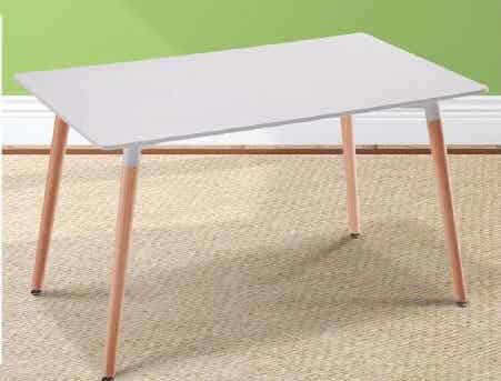 MESA LACADA BLANCA O NEGRA 120X80 PATAS DE MADERA