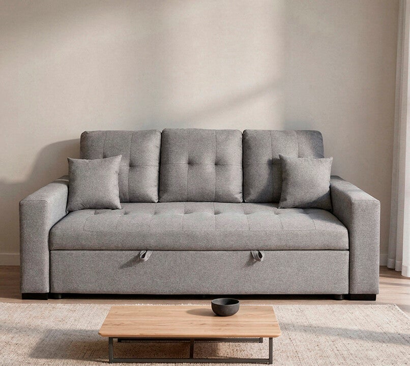 SOFÁ CAMA 210CMS GRIS CON CARRO ELEVABLE