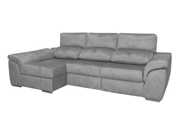 SOFÁ CHAISE LONGUE IZQUIERDO ASIENTOS DESLIZANTES CON RUEDAS AL SUELO 280CM VARIOS COLORES