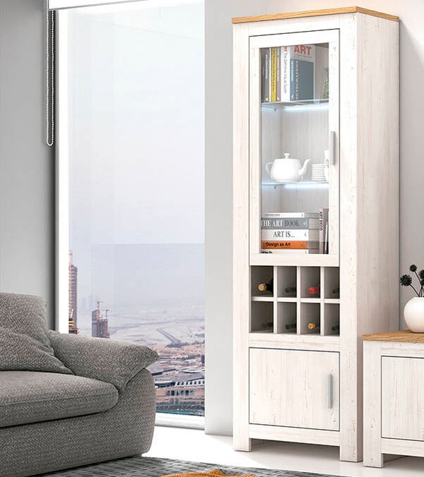 VITRINA CON LUCES LED 2 PUERTAS Y BODEGA VARIOS COLORES