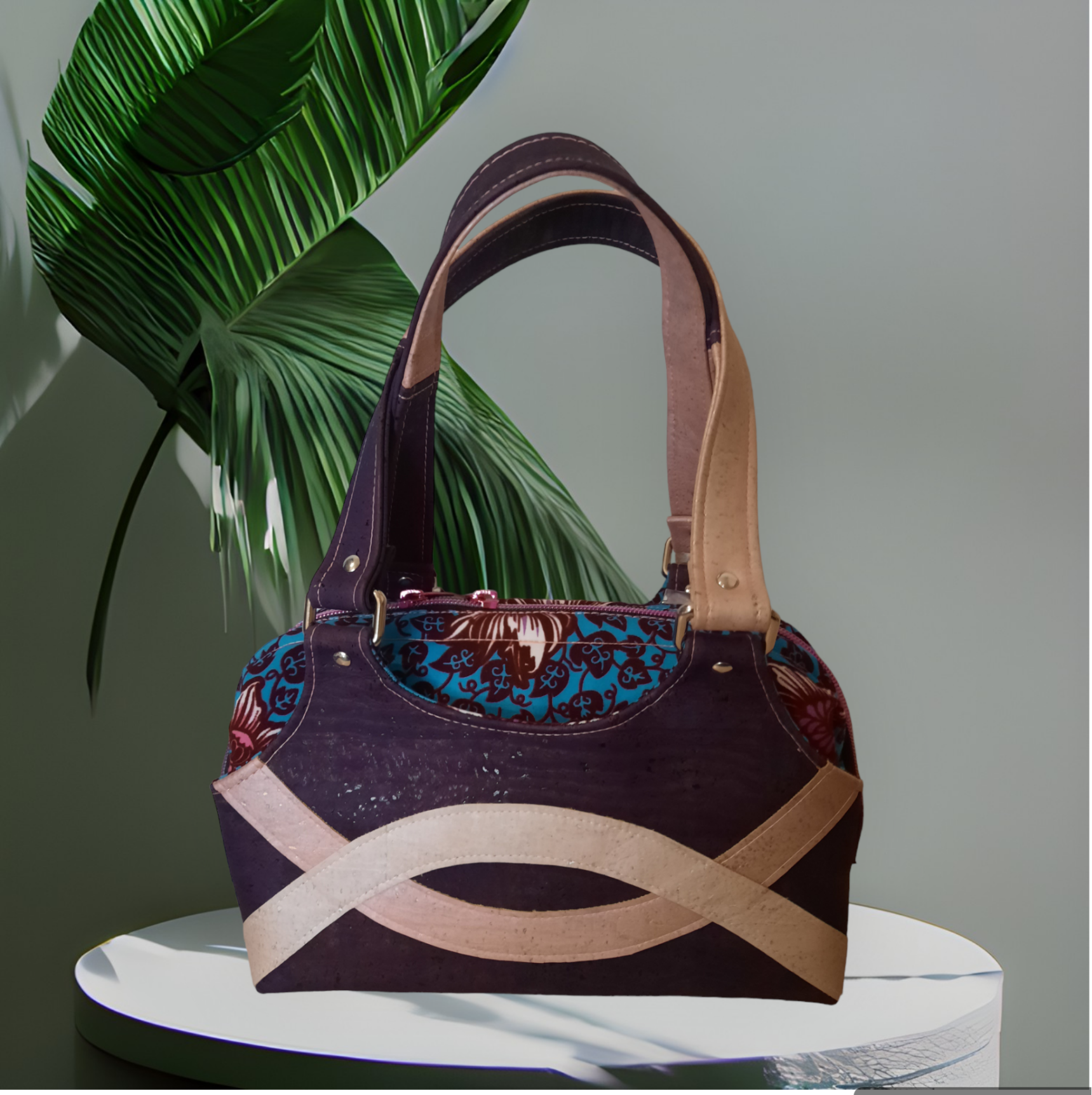 Sac à main et porte monnaie en liège et Wax