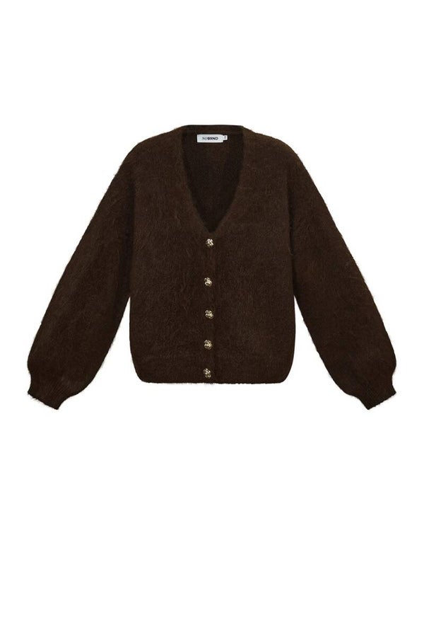 Harig vest met knopen
