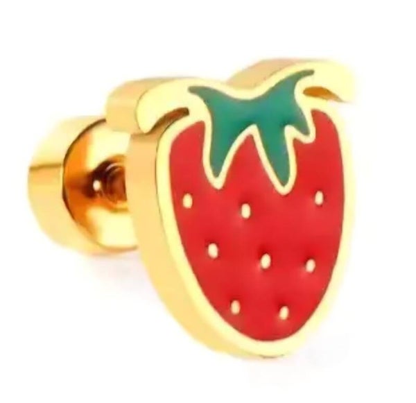 🍓 Gouden Aardbei Oorbellen