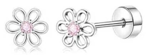 🌸Zilverkleurige bloem oorbellen