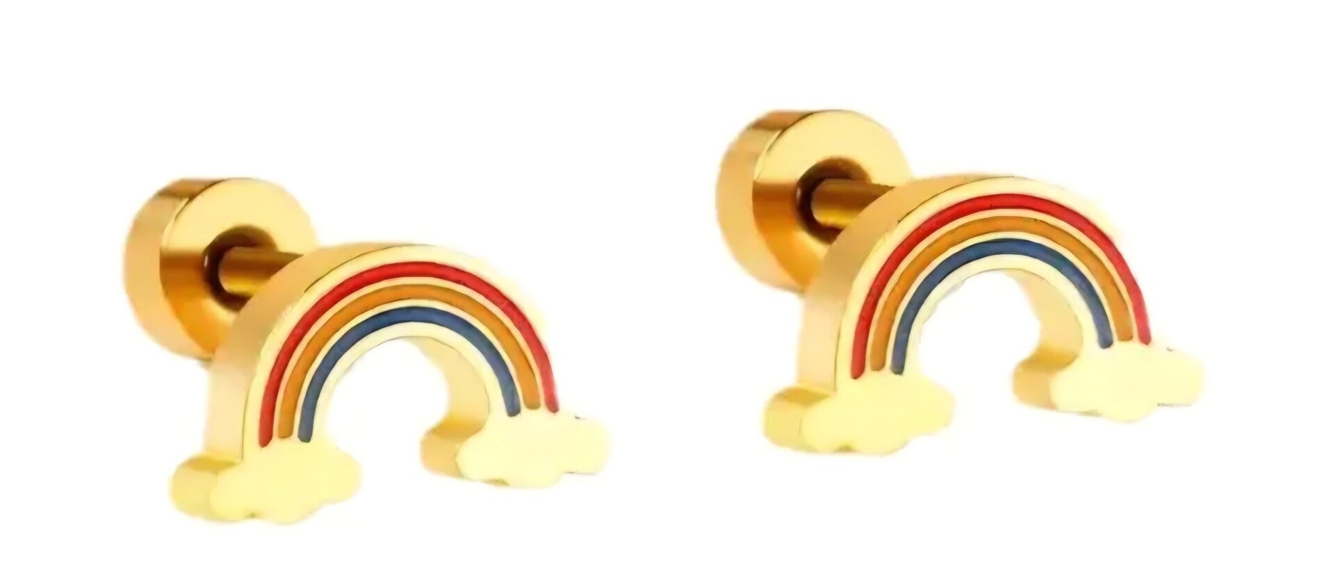 🌈 Regenboog Oorbellen Goudkleurig