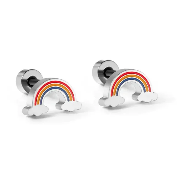 🌈 Regenboog Oorbellen Zilverkleurig