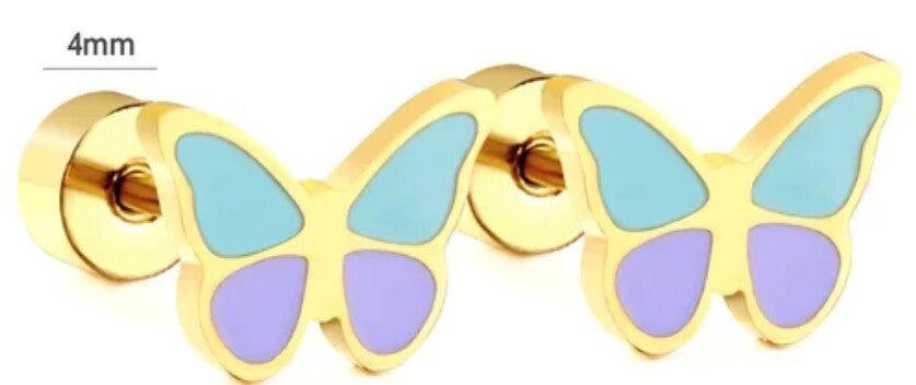 🦋 Pastel Vlinder Oorbellen Goudkleurig