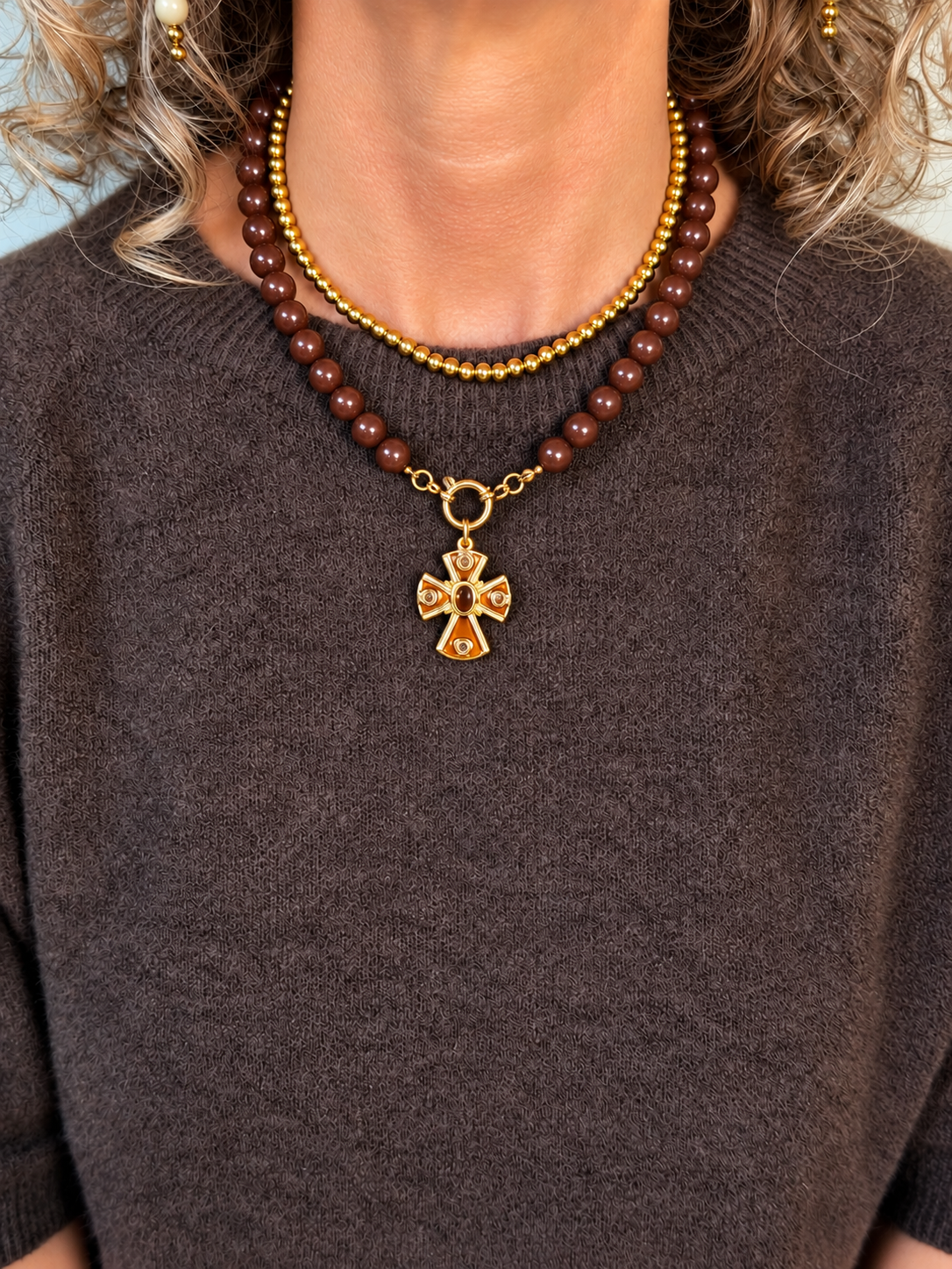 Mocca Cross (kraal 10 mm)