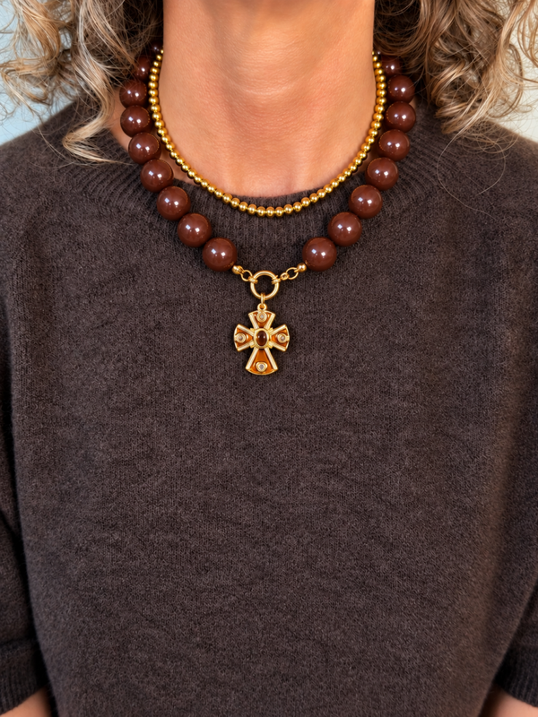 Mocca Cross (kraal 15 mm)