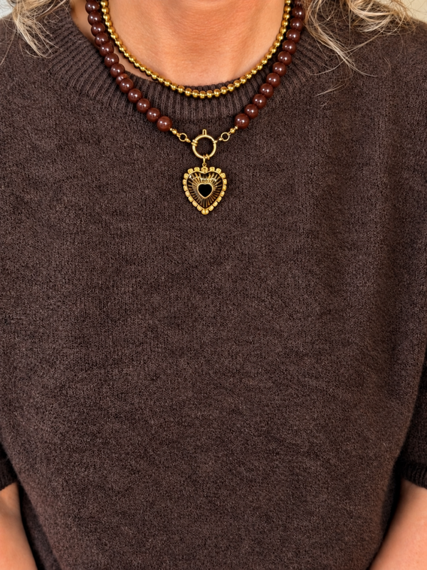 Mocca Heart (kraal 10 mm)