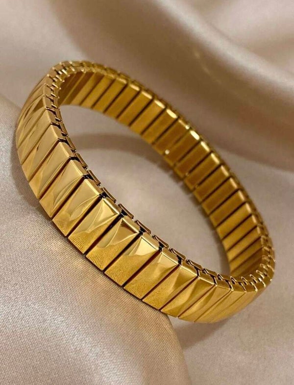 18k gold plated elastic bracelet {unisex}