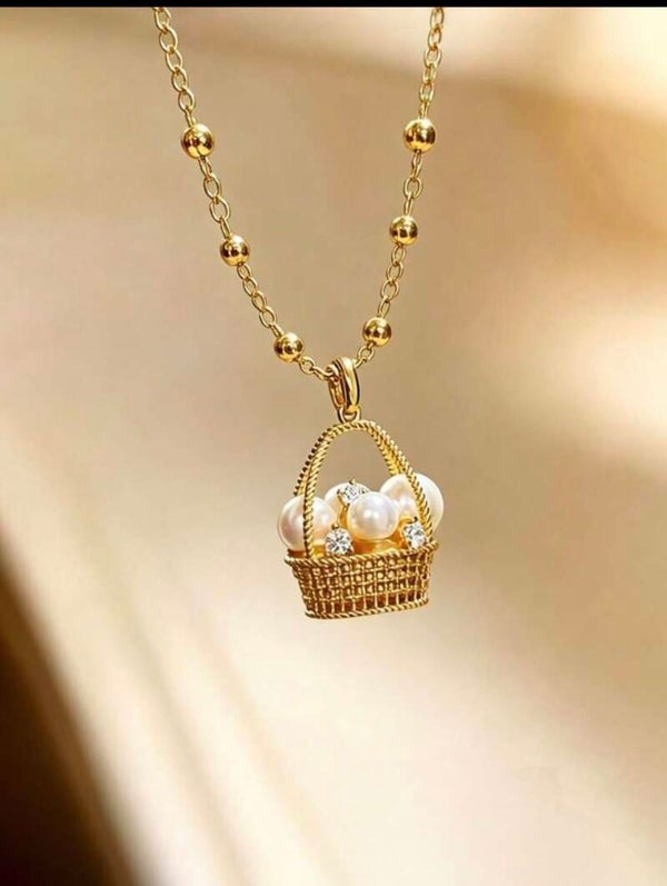 Necklace basket pendant
