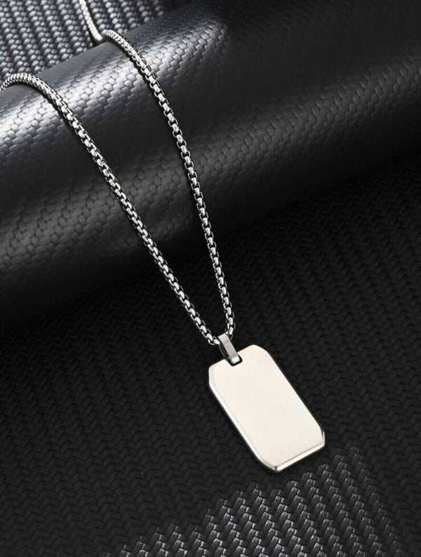 Chain tag pendant necklace (men or teens)