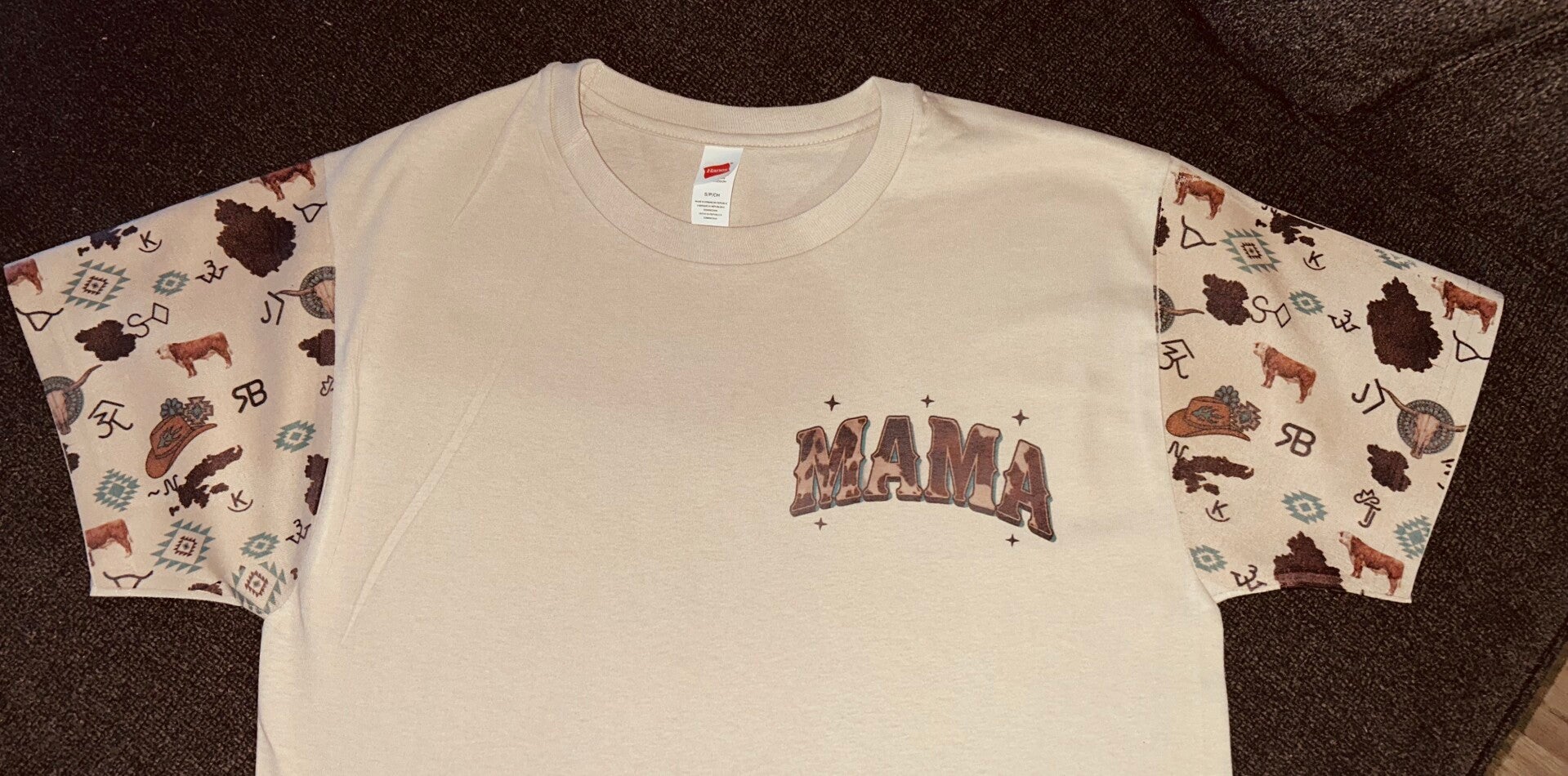 Mama western sleeve tee