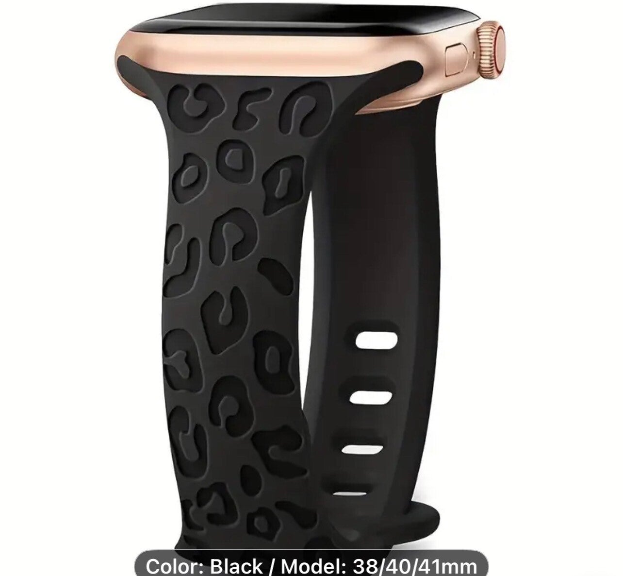Black cheetah print watch band