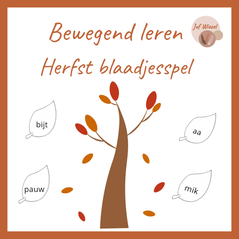 Bewegend leren herfst kleurplaat