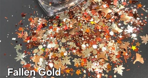 Fallen Gold Glitter Chunky Shape Mix