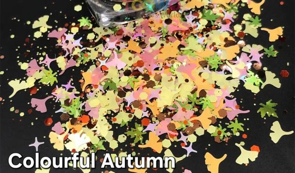 Colourful Autumn Mix Shape Chunky Glitter