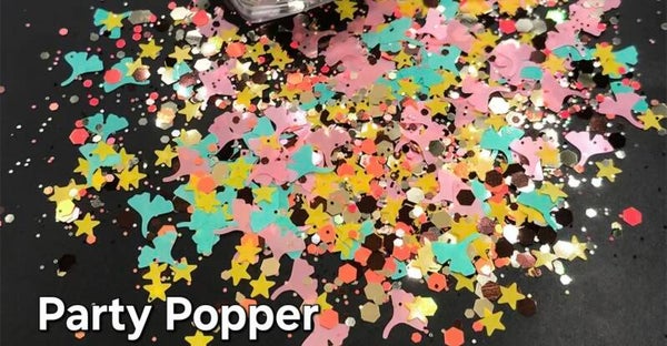 Party Popper Glitter Chunky Shape Mix