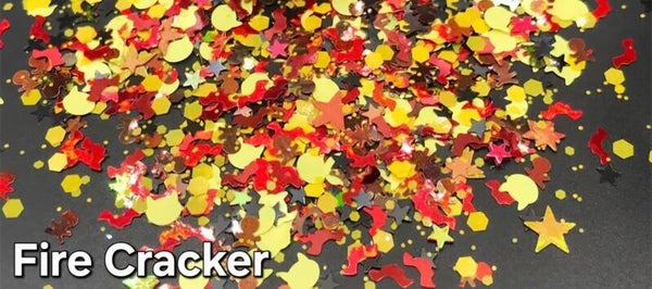 Fire Cracker Glitter Chunky Shape Mix