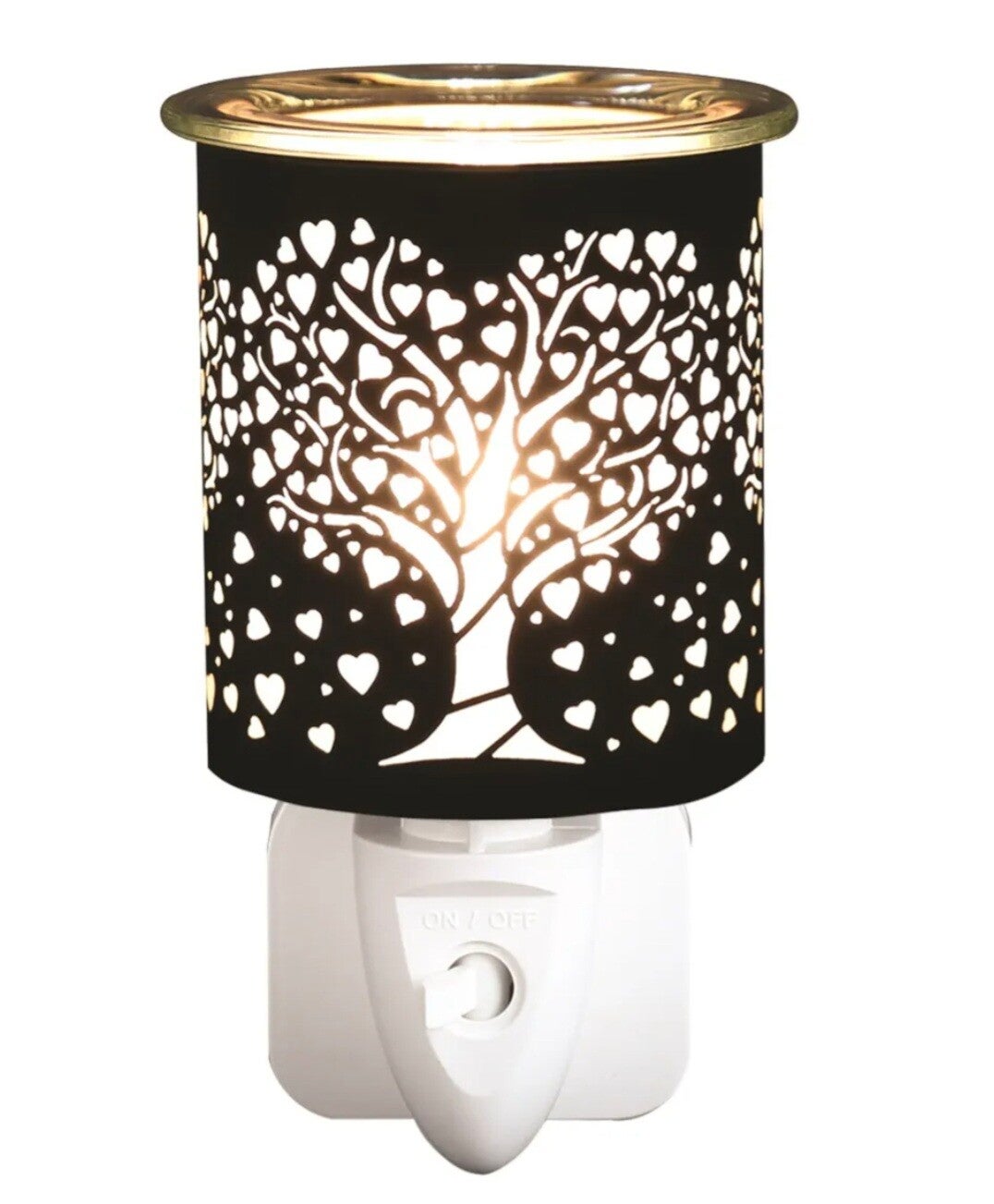 Black and Gold Heart Tree Plug in Burner 13cm