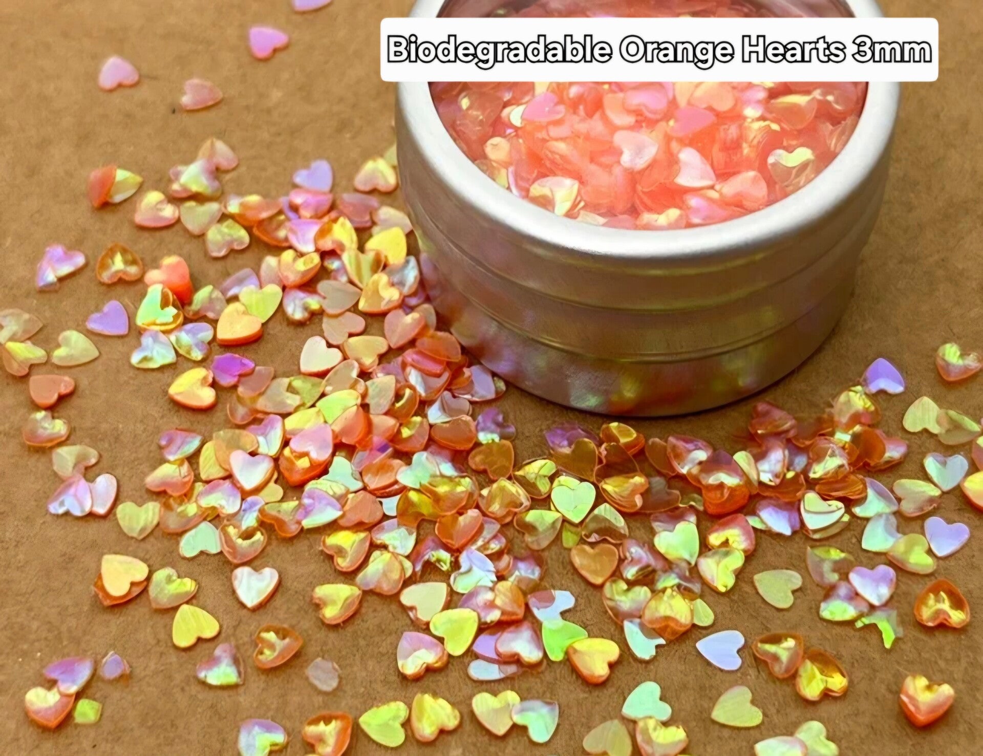 Biodegradable Orange Heart Shapes