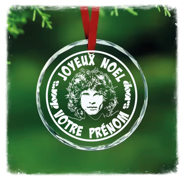 Boule de Noël Rock – Gravée verre effet cristal – Groupes de rock légendaires – Cadeau fan de musique – Création artisanale unique