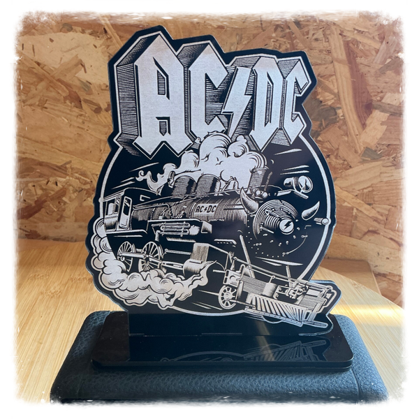 ⚡ AC/DC⚡– Déco Lumineuse Rock en Verre Acrylique Gravé