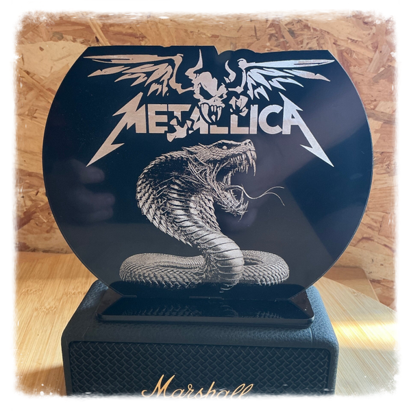 🐍 Metallica 🐍 Déco  “Snake” en Verre Acrylique Gravé