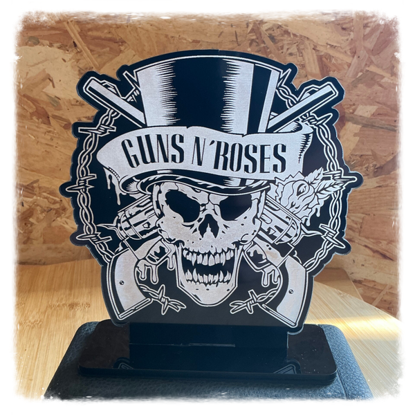 🌹 Guns N' Roses 🌹 Déco Lumineuse en Verre Acrylique Gravé