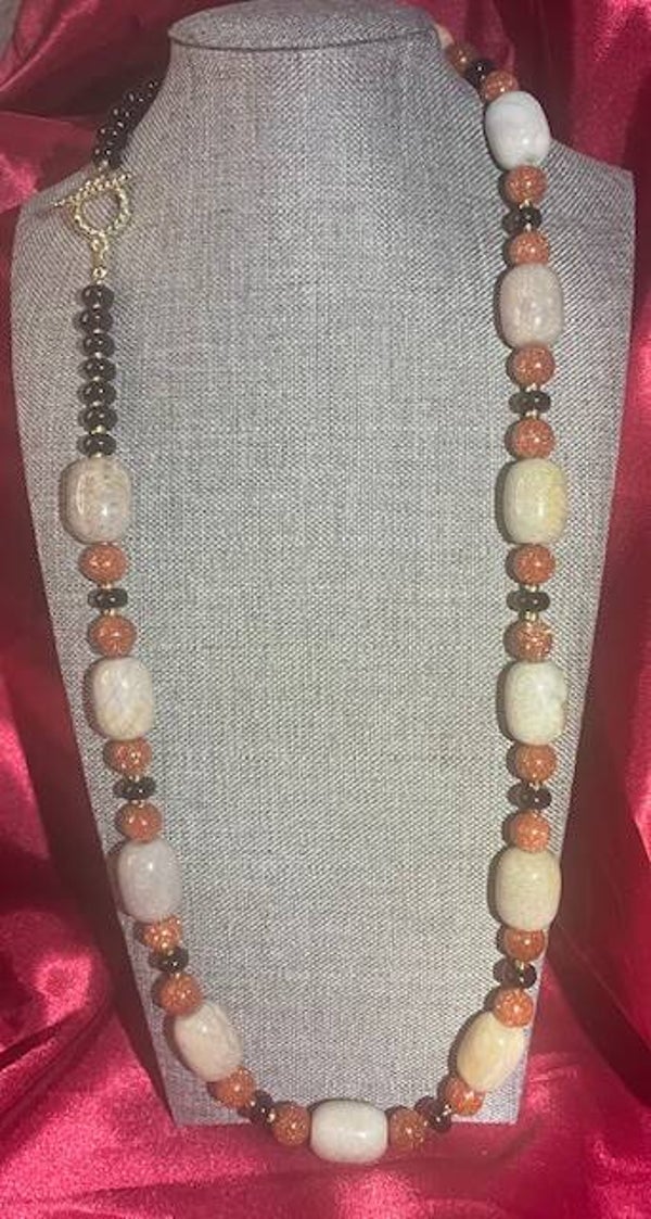 Sandstone/Black Agate/Coral Jade Tubes
